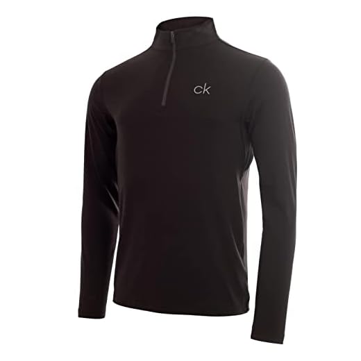 Calvin Klein Golf Mens Chunky Cotton 1/2 Zip Sweater - Blackout - XXL