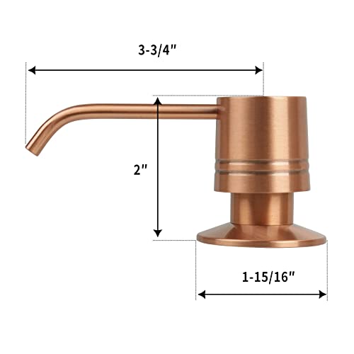 Copper Kitchen Faucet With Soap Dispenser, Single Handle Solid Brass High Arc Pull Down Sprayer Head Kitchen Sink Faucets With Deck Plate Oh566 #TOP7