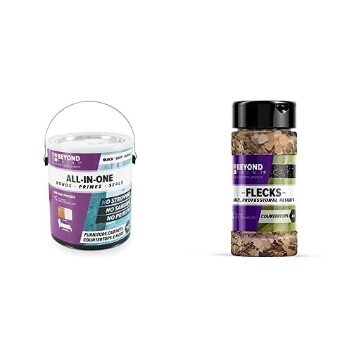 Beyond Paint Bundle, Includes (1) Gallon of All-In-One Refinishing Paint in Licorice and (1) Five Ounce Multi-Colored Flecks