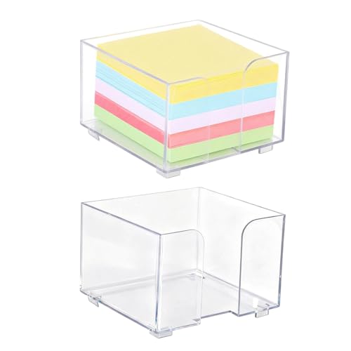 Support de notes adhésives transparent en acrylique avec 500 feuilles pour bureau et école
