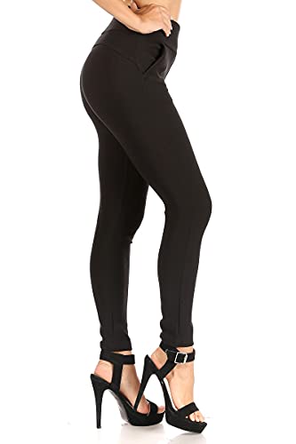 ShoSho Womens High Waist Skinny Pants Pull-On Trousers Stretchy Office Pants with Tummy Control Butt Lifting and Pockets2