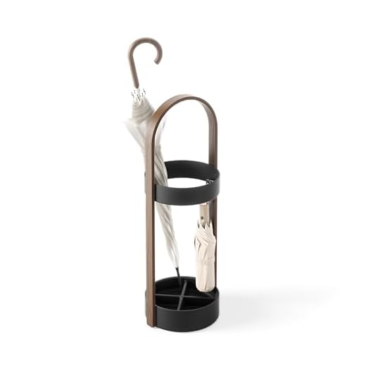 Umbra Bellwood Portaombrelli, Acciaio, Nero/noce