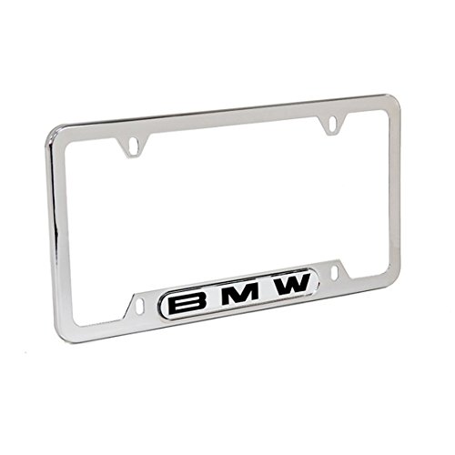 Marco de matrícula de acero inoxidable con logo de BMW para proteger la placa del coche