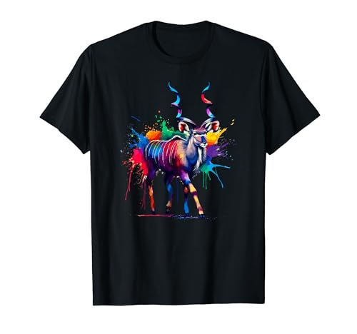 Coloré Splash Art Antilope Kudu Kudus T-Shirt