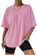 Our casual tee tops are made of high quality knit soft fabrics, which are smooth, elastic and stretchable, flexible and breathable, comfortable to wear Short sleeve Oversized shirts,round neck,loose fit tops,solid color never out of style,easy to mat...