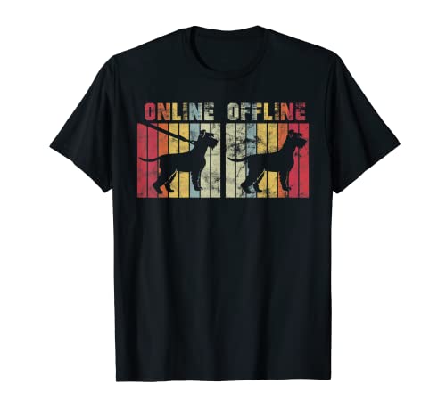 Schnauzer gigante online Offline Retro Vintage Camiseta