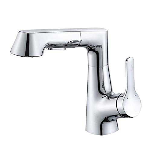 Robinet de lavabo avec douchette gris rotatif à 360° pour mitigeur eau chaude et froide de salle de bain