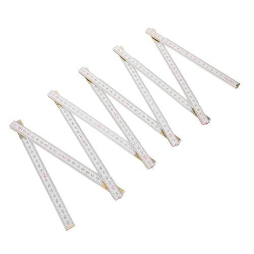 Loigohon 大工用折りたたみ定規 2メートル プラスチック製 白 ? 多角度対応 10つ折り設計で木工測定に高精度