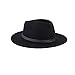 Christian Siriano New York Fedora Hat, Wool Felt Wide Brim Panama Fashion Hat with Faux Pebble Leather Belt Band, Black, One Size