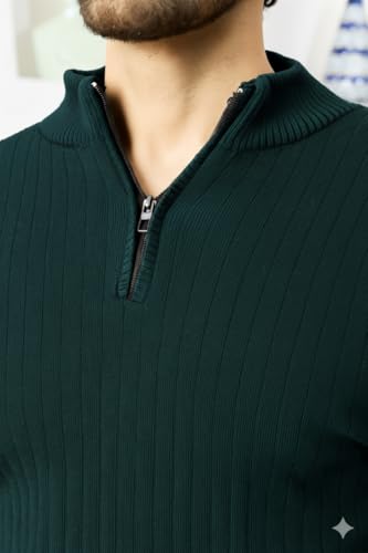 Image of Pivl Men's Winter Half Zip Solid Warm Sweater