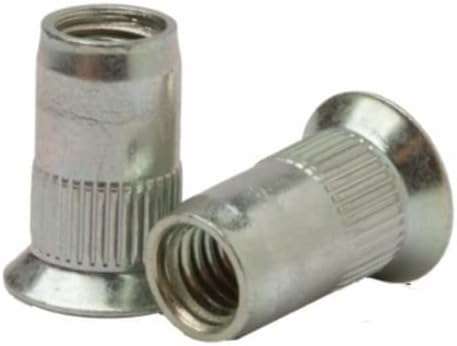 TU-SM8UFO45RZT, RIVETNUT, M8x1.25 (1.70-4.50mm GR) RND Body Ribbed, CSK HD, Steel, Zinc CLR (50 PK)
