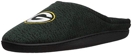 NFL Green Bay Packers Men s Poly Knit Cup Sole Slipper, Team Color, Medium (9-10)