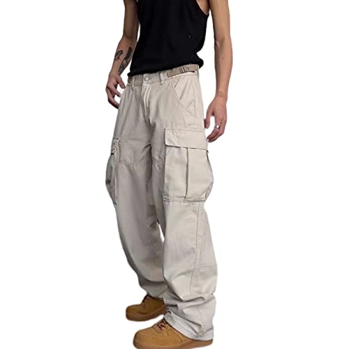 FantasyGears Y2k Baggy Cargo Pants Men Hip Hip Straight Leg Joggers Pants Streetwear Loose Sweatpants with Pockets
