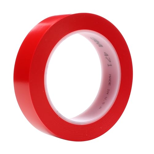 Image of 3M 03107-case Vinyl Tape 471, 1 inch x 36 yd., 5.2 mil, Red (Pack of 36)