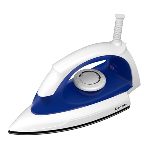 Image of Crompton Glideo 1000 W Dry Iron with Non-Stick Soleplate, Unique Translucent Body, 360 Swivel Cord, 6 Fabric Settings, 2 Year Warranty, Iron Press