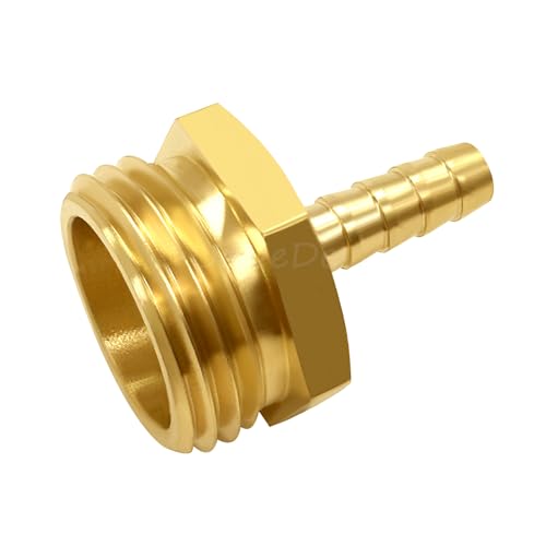Uenede 2 peças de latão 3/20.3 cm farpa x 3/10.2 cm GHT conector de extremidade de mangueira de jard