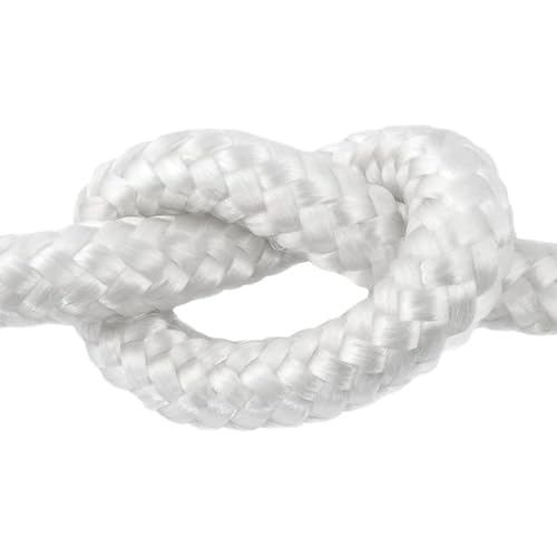 Foto von HKB ® 20 m x 6mm - Polypropylen Seil PP Seil Polypropylenseil Weiss Festmacher Flechtleine Tauwerk Tau Reepschnur Multifunktional Outdoor Seil, Universalseil 16 Fach GEFLOCHTEN