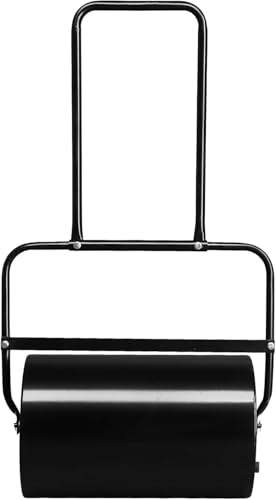 BCSRVCE 19.5 Inch Lawn Roller Lawn Roller Water Roller and Yard Roller Lawn Roller Iron Cylindrical for Rolls of Sod Lawn,Yard Sod Drum Roller with U Shaped Handle for Backyard - Black