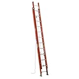 Werner D6224-2 300-Pound Duty Rating Fiberglass Flat D-Rung Extension Ladder, 24-Foot