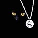 Moon Phase Witchcraft Black Cat Necklace Launar Phase Necklace (silver necklace)