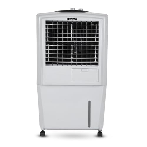 Symphony HI FLO Air Cooler For Home with Aspen Pads, Powerful Fan, Cool Flow Dispenser and Free Trolley (27L, Grey)