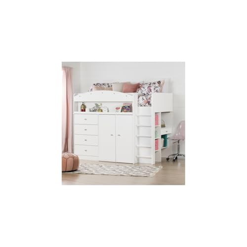 South Shore Tiara Loft Bed with Desk, Twin