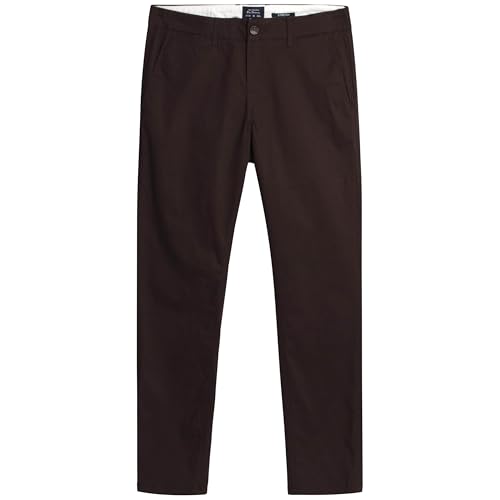 Ben Sherman Men's Slim Fit Chino Pants - Men's Fashion Comfort Stretch Cotton Casual Pants - Stylish Tapered Chinos for Men, Size 33W x 32L, Dark Chocolate