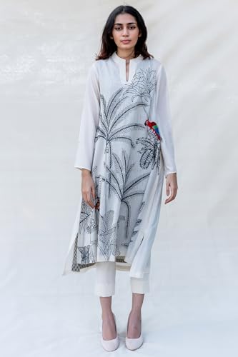 Image of ANNI DESIGNER Cotton Blend Women Kurta With Pant