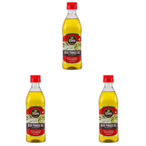 Image of DiSano Olive Pomace Oil 500ml, Ideal for all Indian Cooking and Deep Frying (Pack of 3)