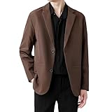 [Ｋａｙｉｙａｓｕ] テーラードジャケット メンズ カジュアル スーツ ジャケット ブレザー おしゃれ 紳士 2つボタン 上着 外套 通勤 ビジネス ライトアウター 長袖 前開き 秋 春 灰 ブラウン(L コーヒー)