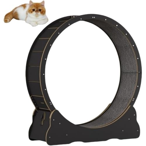 Dearolling猫?肥キャットホイール 猫の車輪 猫 ホイール 大型 猫 ホイール 猫 ルームランナー 猫 回し車 猫爪とぎ 自走式キャットウォーク ロック装置内蔵 TPE静音低ノイズローラー ルームランナー 交換可能 室内飼い猫の運動不足を改善 低騒