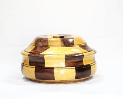 JNM Crafts Wooden Casserole Chapati Box Roti Box Puri Box Hot Cases Set for Dining Table/Parties/Home/Restaurant/Cafes(700 ml)