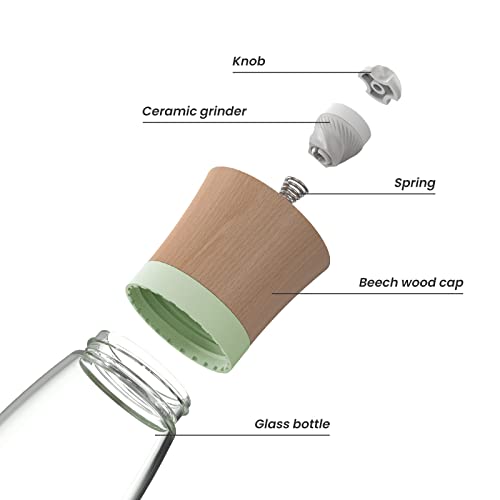 Salt And Pepper Grinder Set Wood Vevok Chef Adjustable Coarseness Refillable Pepper Grinder Mill Wooden Farmhouse Cute Salt And Pepper Shaker For Green Salt Grinder Kitchen Gift #TOP4