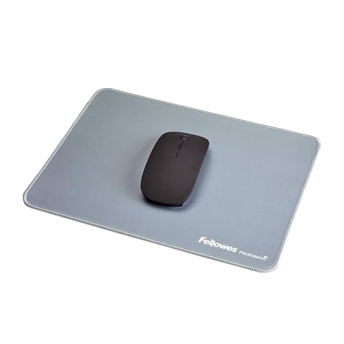 Fellowes Breyta Tapis de Souris Ergonomique Extra-Large – Bleu Gris – Base antidérapante en Caoutchouc, Bords Cousus résistants, Protection Microban, optimisé pour Les Souris optiques et Laser