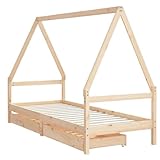 L'assemblage est requis Tomostar Lit Cabane Enfant, Cadre de lit d\'enfants et tiroirs 90x190 cm Bois de pin Massif