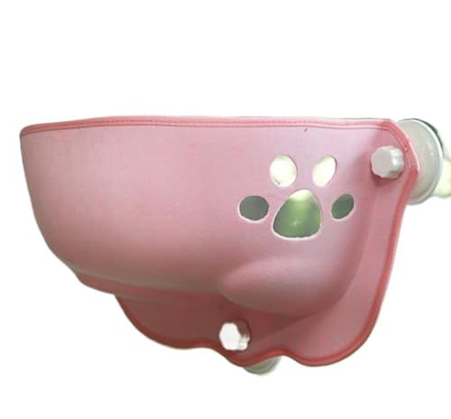 Tuyiutm 猫の窓のベッドの吸引のコップ 猫のハンモックの床の窓の吸引のコップ 屋内窓のハンモックのマットレス 窓のハンモックの積載量 15kg 日光浴の猫の吸引のコップ 休憩する猫 ペットの砂 ガラスの吸引のコップ フェルトの猫のトイレの箱 (ピンク