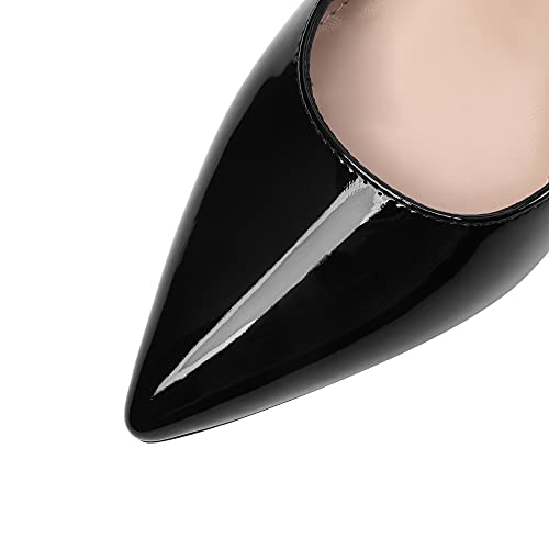 CosyFever Women's Pointed Toe Mid Heel Formal Dress Pumps, Black Patent by CosyFever - Used condition - Image 8
