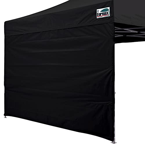 Image of Eurmax USA 10x10 Pop Up Canopy SunWall-UV Protection for Tents,Blocks Sunlight&Wind,Water Resistant Side Wall Only,Easy Hook & Loop Installation,Fit for 10FT Straight Leg Shelters&Gazebo,Black