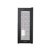 Cookology CWTE12BK 12 Bottle Thermo Electric Wine Cooler and Chiller for Counter Top, Digital Temperature Control, Less Noise and No Vibration - in Black