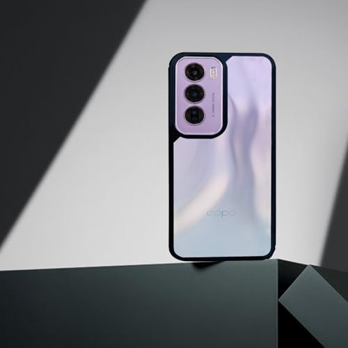 Image of AIBEX Crystal Clear Back Case Compatible with Oppo Reno 12 Pro 5G Back Cover Case | 360 Degree Protection | Shock Proof Design | Transparent Back Cover (PC & TPU, Black)
