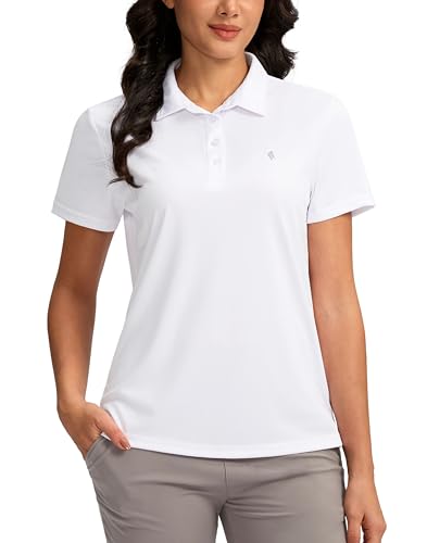 Women's Golf Shirt Short Sleeve Lightweight Moisture Wicking Work Tennis Tops Collared Polo Shirts for Women with 4-Button