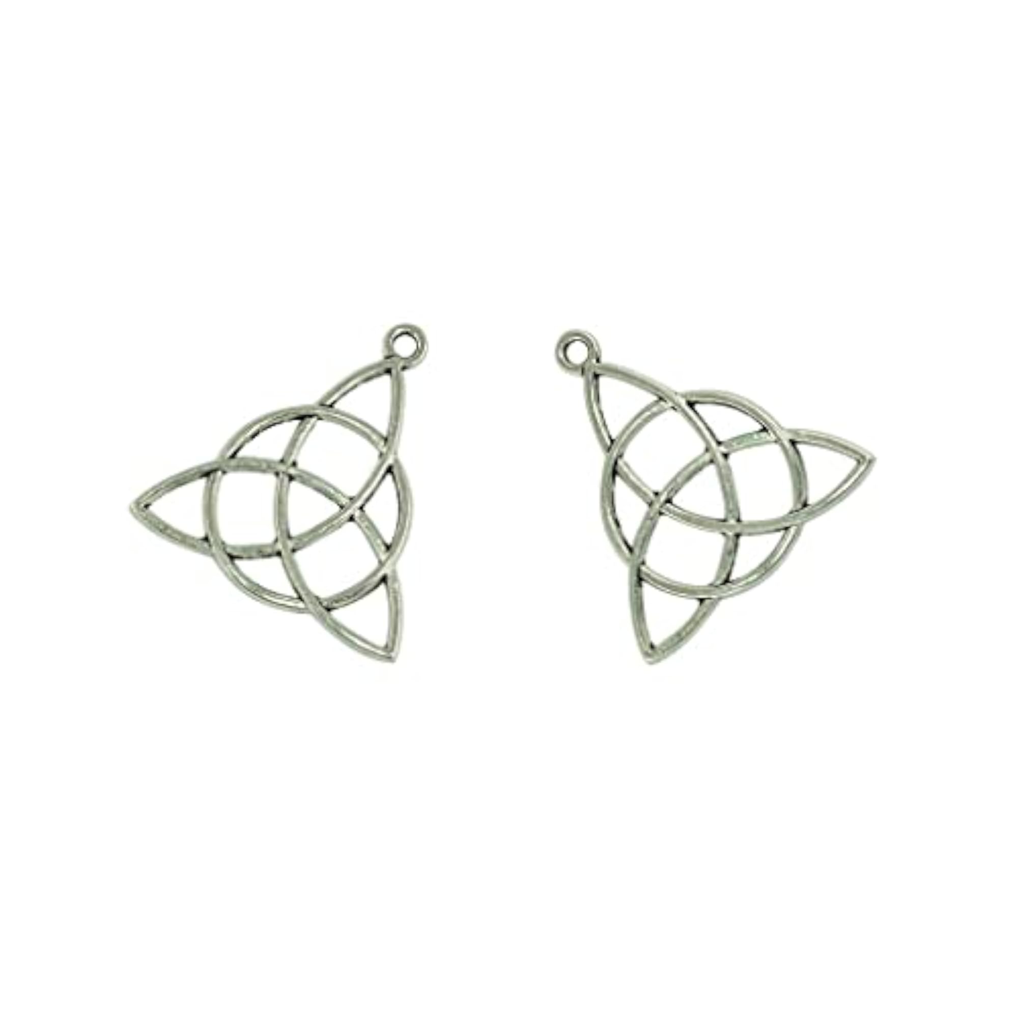 30 Pieces Tibetan Silver Triangle Design Celtic Knot Beads for DIY Jewelry
