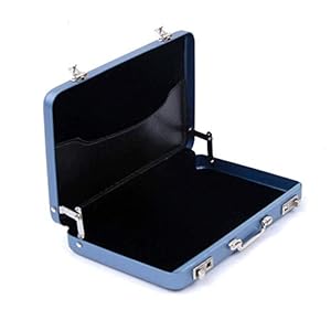 (Blau) Professionelle Mini-Koffer Design Brieftasche mit Visitenkartenhalter Aluminium Metall-Kartenetui für Reisen und Arbeit, für Männer & Frauen in mehreren Farben