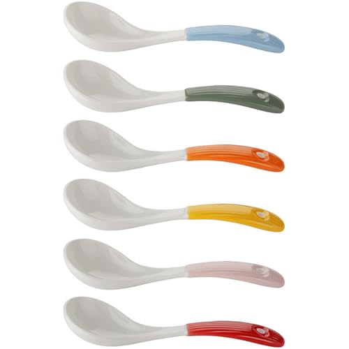 Ensemble de 6 cuillères à soupe multi-usage en céramique avec manche - 2