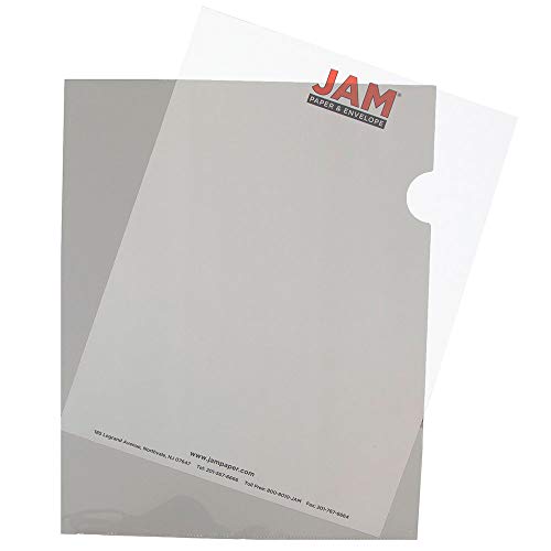 JAM Paper Plastic Sleeves - 9" x 11 1/2" - Smoke - 12/pack