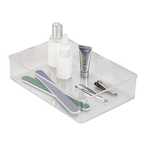 Simplify Small, Multi-Purpose, Transparent Rectangular Drawer Organizer, Super Clear