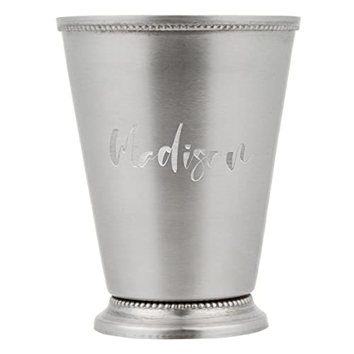 Sofia's Findings Personalized 16 oz. Mint Julep Cup w/Beaded Detailing - Silver