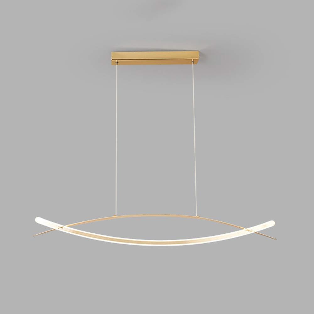 HXYSXHJUO Dimmable Linear Chandelier - 35/48W Black Metal Pendant Light for Dining and Living Room