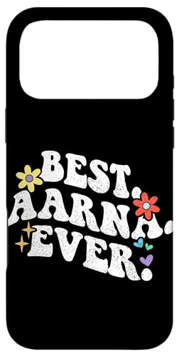 Retro Groovy Best AARNA Ever �t�@�[�X�g�l�[�� ��̓� ���̎q �X�}�z�P�[�X iPhone 17 Pro Max �p