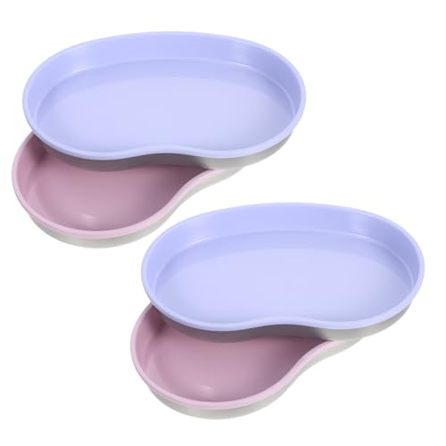 HEMOTON 4 piezas Bandeja Decorativa de Acero Inoxidable para Joyas y Baratijas y Morado Organizador Compacto para Tocador y Baño